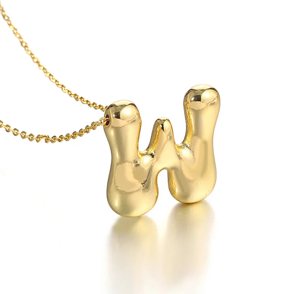 Women's necklace with initial pendant - letter