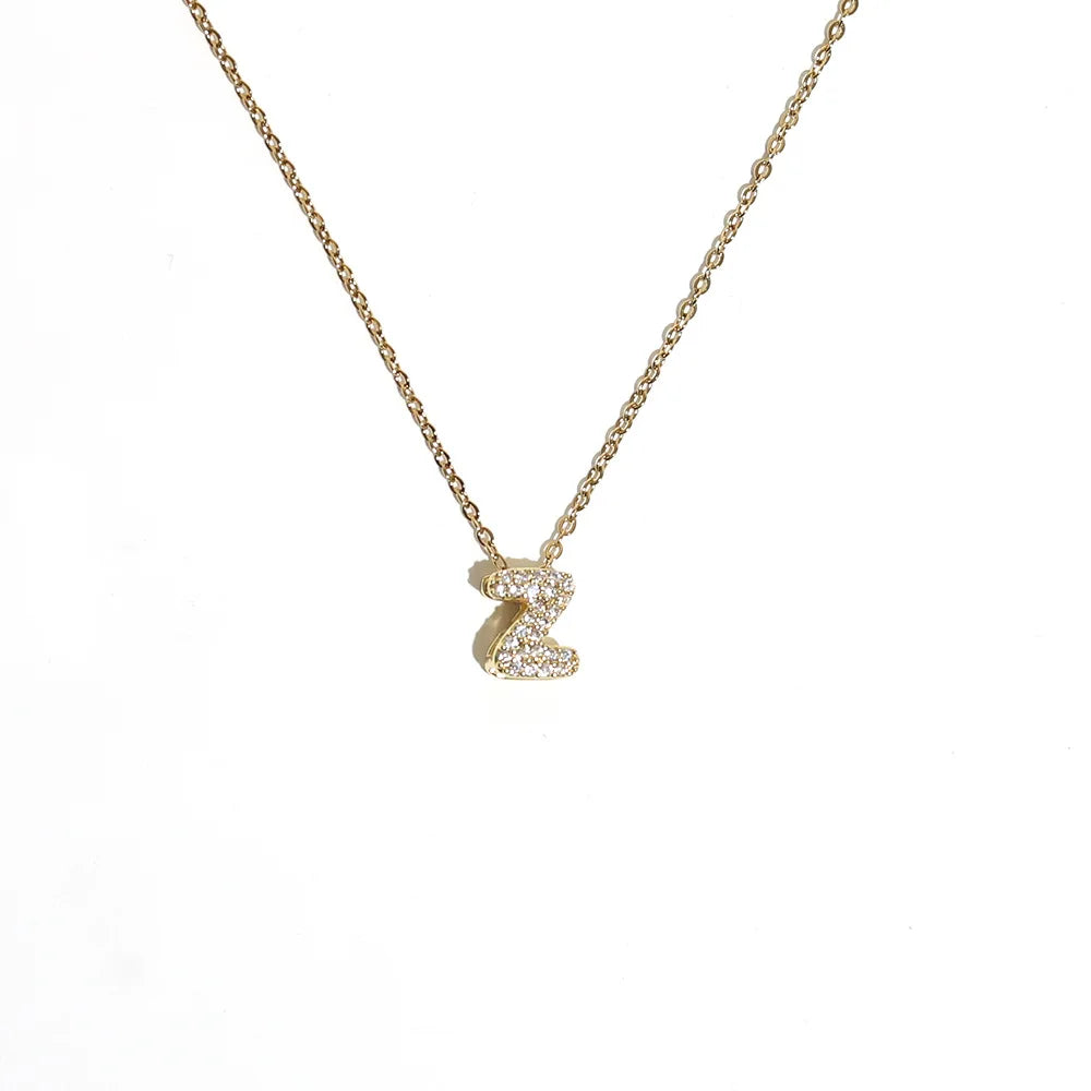 Women’s choker necklace with minimalist initial pendant z