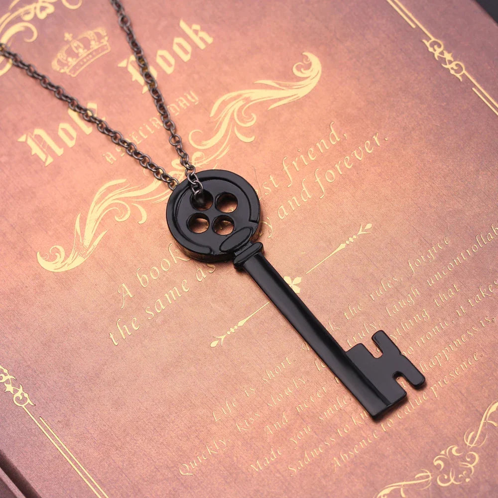 Men’s necklace with black key pendant
