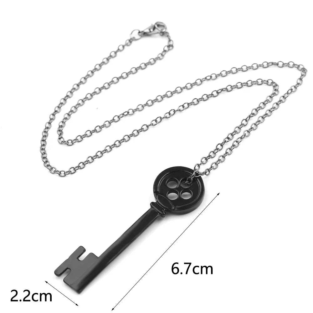 Men’s necklace with black key pendant