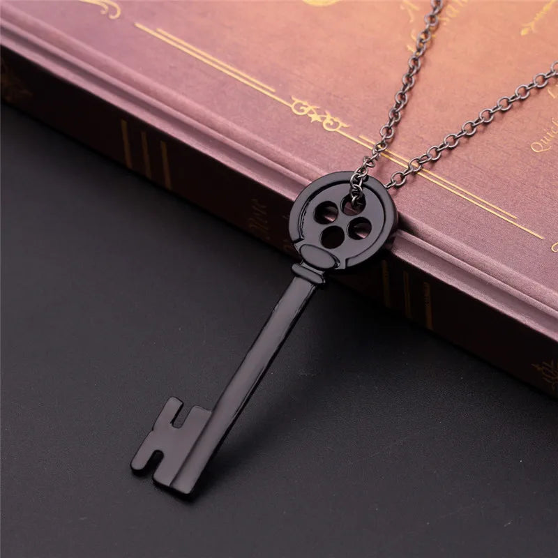 Men’s necklace with black key pendant