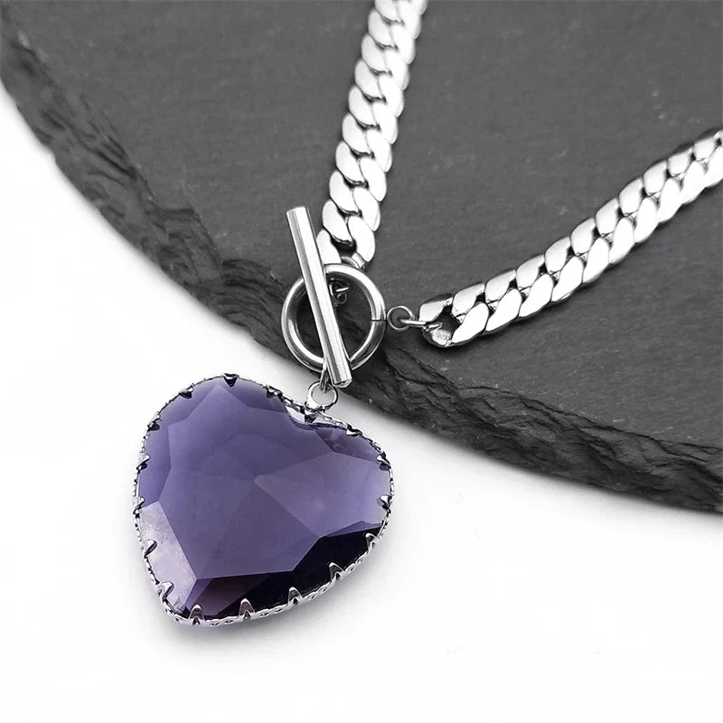 Choker Necklace with Heart Pendant 4