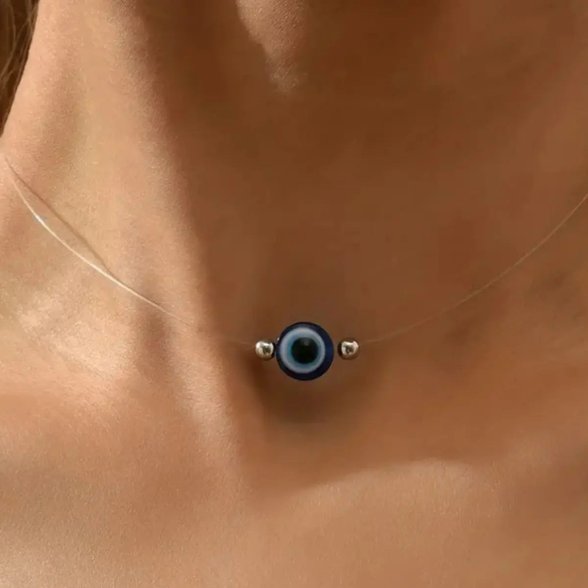 Choker Necklace with Evil Eye Pendant