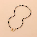 Floral Pendant Choker Necklace in Black and Silver