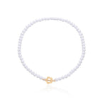 Floral Pendant Choker Necklace in White and Gold