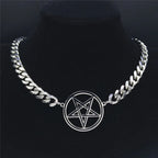 Wiccan Witchcraft Pentacle Pendant Choker Necklace