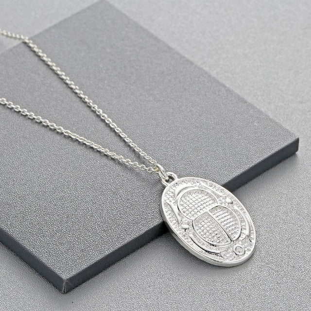 Egyptian Scarab Necklace Silver