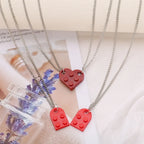 Fashion Heart Pendant Necklaces for Couples and Friends red
