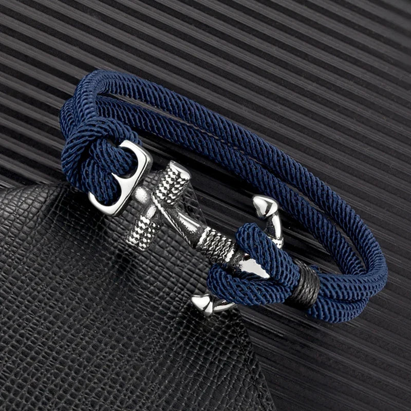 Men's double anchor bracelet 