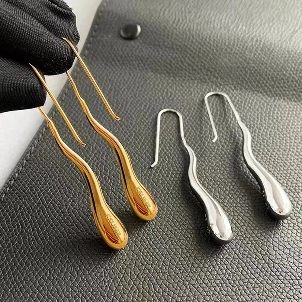 Elegant Fine Teardrop Drop Earrings gold