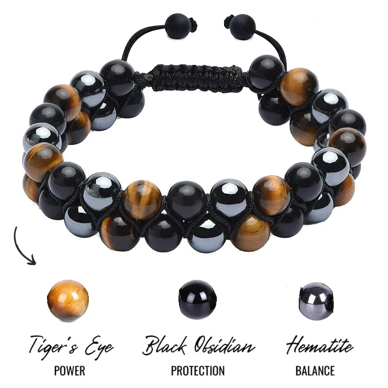 Tiger's Eye Bracelet with Cord and Stones