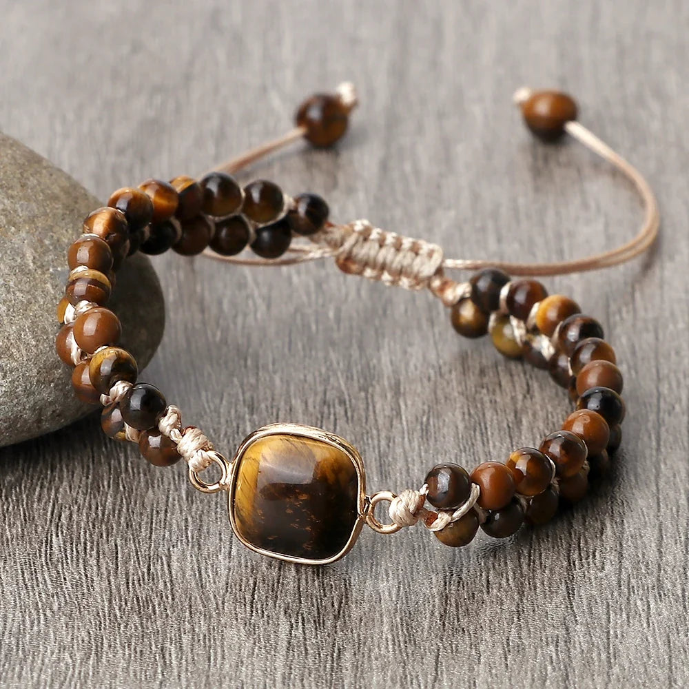 Tiger Eye Women's Leather Bracelet style 2