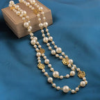 Grand Collier Triple en Perles pour Femme blanc