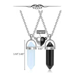 Set of 2 Stone Pendant Necklaces for Couples