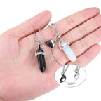 Set of 2 Stone Pendant Necklaces for Couples 