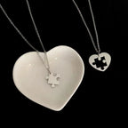 Set of 2 Puzzle Pendant Necklaces for Couples