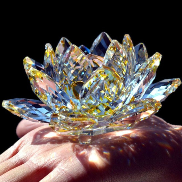 Crystal Glass Feng Shui Ornament "Quartz Flower" - Healing, Buddhism, Meditation