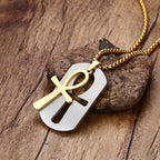 Pendentif Ankh argent et or