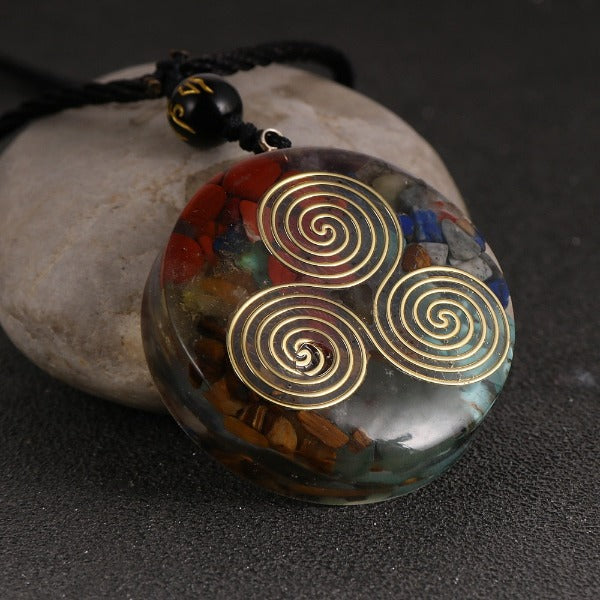 Pendentif Pierre Orgonite & Collier Homme femme Protection Méditation