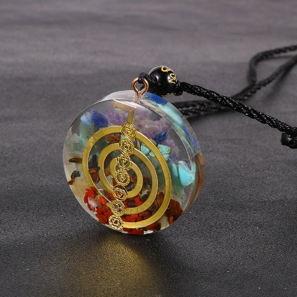 Pendentif Pierre Orgonite & Collier Homme femme Protection Méditation