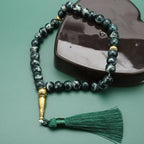 Тасбих Long 33 Perles noir — мусульманские молитвенные чётки зелёного цвета